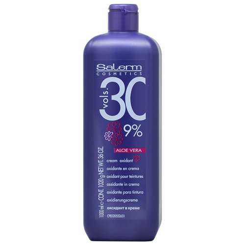 Salerm Cosmetics ALOE VERA Developer Cream Oxidant (w/Sleek Comb) Hydrogen Peroxide Activator for Vision Hair Color Salermvision Haircolor Dye (30 Volume / 9% - 1000 ml)