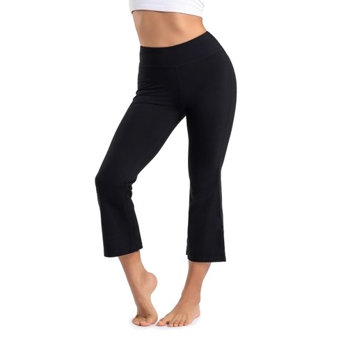 Yogipace Women's Bootcut Cropped Flare Yoga Pants Capri Length Slim Fit Pants Lounge Crop Pant,YCW1402,20",Black,Size S