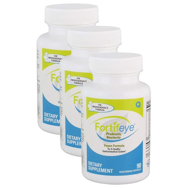 Fortifeye Vitamins Probiotic Bacteria | Natural Vegan Supplement with Digestive Enzymes, Supports Healthy Digestion, Immune and Ocular Systems, 90 Day Supply, 270 Capsules