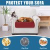 Smiry Waterproof Couch Cushion Covers, Stretch Washable Sofa Cushion Cover, Soft Sofa Slipcover Elastic Non-Slip Furniture Protector for Pets, Kid (1 Pack, Wine Red)