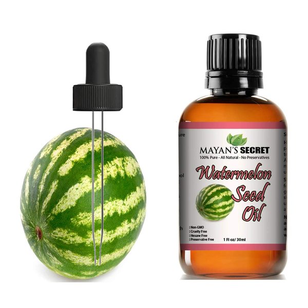 Mayan's Secret 100% Kalahari Watermelon Seed Oil Cold Pressed/Virgin/Undiluted Carrier Oil | For Face, Hair and Body - 1oz
