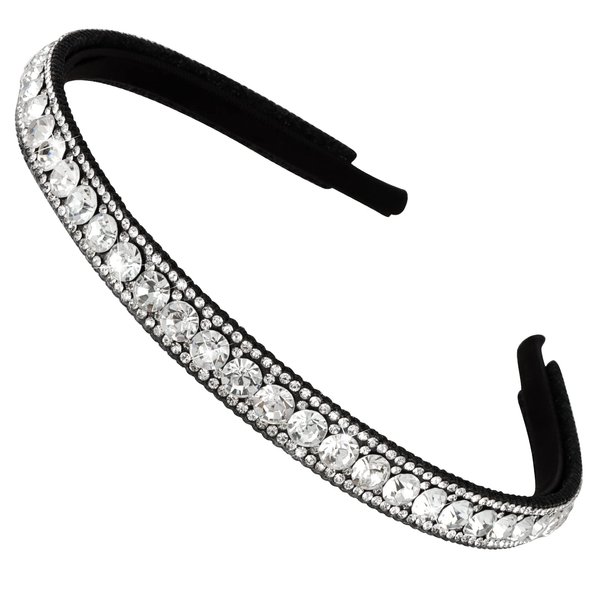 Wecoe Rhinestone Headband Women Silver Headband Women Non Slip Fashion Bling Sparkly Diamond Headband Hair Band Birthday Wedding Bridal Holiday Homecoming Hair Accessories For Women Girls Gifts