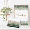 AnyDesign 50 Pack Green Forest Baby Shower Thank You Cards with Envelopes and Stickers Gold Foil Watercolor Nature Thank You Blank Note Cards for Wedding Birthday Bridal Shower Baby Shower, 4 x 6 Inch