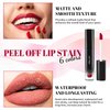 DAGEDA 6 Colors Peel Off Lip Stain Set, Long Lasting and Waterproof Lip Stain Peel off Lip Liner Makeup, Tattoo Lip Color, Natural Matte Finish Lip Tint Stain