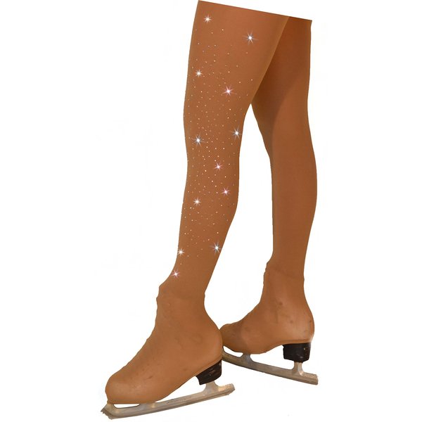 ChloeNoel Figure Skating Medium Tan Over The Boot Tights TB8832 w/Crystal Medium Tan Child Extra Small (4-6)