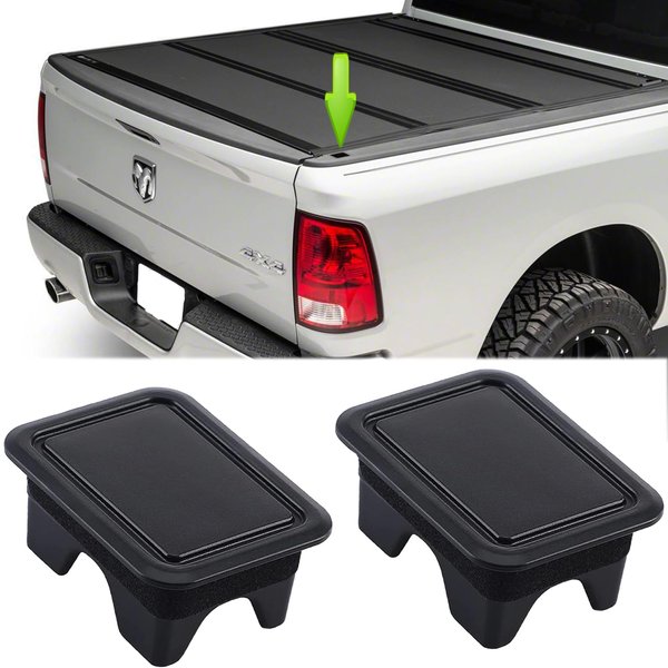 LINOAH Stake Pocket Covers for 2019-2024 Ram 1500 Rail Stake Pocket Cover Compatible with 5TH Gen Dodge Ram 1500 Rear Truck Tonneau Covers, Pack of 2