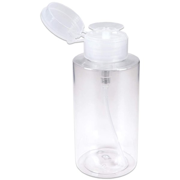 Beauticom 10oz PANA Clear Push-Down Dispenser Bottle - 1 Bottle - Empty Refillable Pump Bottle for Nail Polish Remover Liquid