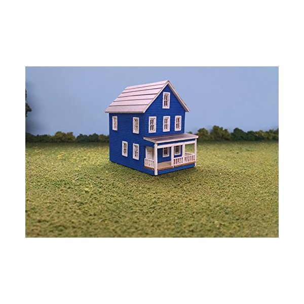 Train Time Laser N Scale 20th Avenue Two Story House Building Kit