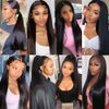 HUIDI 13x4 Straight Lace Front Wigs Human Hair Hd Transparent 26 Inch Straight Frontal Wig for Women Glueless Straight Wigs Pre Plucked with Baby Hair Bone Straight Black Wig Brazilian Human Hair