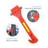 GoDeCho 2 PCS Car Safety Hammer Emergency Escape Tool with Seat Belt Cutter and Vehicle Window Glass Breaker with Light Reflective Tape Red