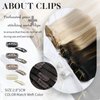 Moresoo Seamless Clip in Hair Extensions Human Hair Brown Seamless Clip in Extensions Human Hair Seamless Clip ins Human Hair Extensions PU Weft Clip Hair Extensions Darkest Brown #2 20inch 7pcs 120g