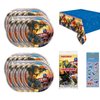 Transformers Party Supplies Bundle Pack includes 16 Dessert Cake Plates, 1 Plastic Table Cover