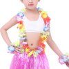 Hawaiian Leis Luau Tropical Headband Flower Crown Wreath Headpiece Wristbands Women Thicker Necklace Bracelets Hair Band For Summer Beach Vacation Pool Party Decorations Favors Supplies Set Red
