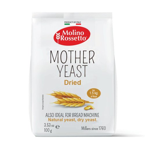 Molino Rossetto Instant Rapid-Rise Dry Yeast - Premium Yeast for Baking Bread, Cake, Pizza Dough Crust - Bread Machine Yeast - Mother Yeast - Superior to Active Dry Yeast - All Natural (1 Pack 3.5 oz)
