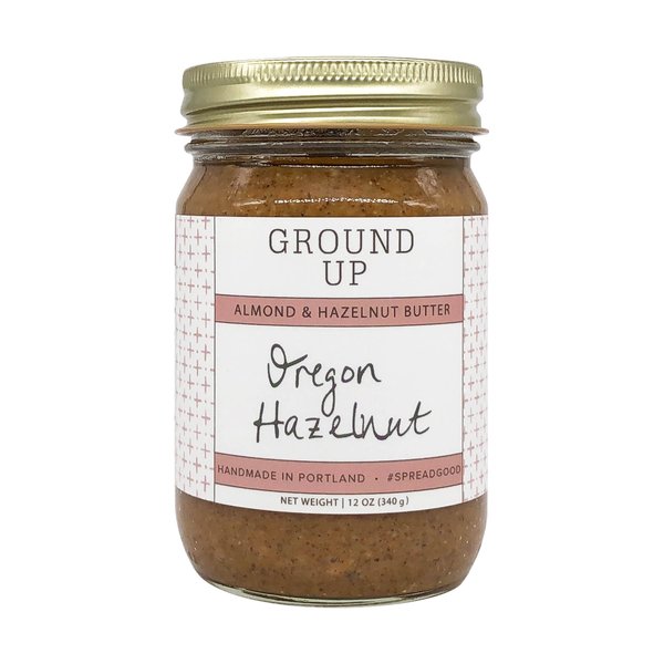 GROUND UP PDX Nut Butter Almond Oregon Hazelnut, 12 OZ