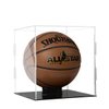 Basketball Display Case Clear Acrylic Glass Cube Assemble Countertop Box Soccer Frame with Sports Protection with Black Stand Holder