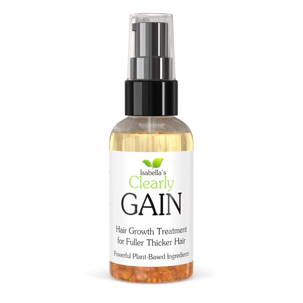Isabella's Clearly GAIN, Hair Growth Oil and Thickening Scalp Treatment for Men and Women | Natural Herbal Serum with Castor, Jojoba, Clary Sage, Rosemary, Nettle Extract for Hair Loss, Alopecia, Thinning Hair