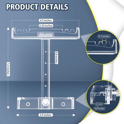 Aquarium Light Riser Adjustable, Clear Acrylic Fish Tank LED Light Stand Aquarium Lamp Holder Bracket Kit 2pcs Transparent Support for Width 2.5-4.4 Inches Light with Extendable Bracket