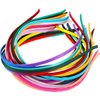 WILLBOND 24 Pieces Thin Satin Headband 5 mm Craft DIY Fabric Covered Ribbon Headbands Narrow Plain Headband for Girls and Women, 24 Colors