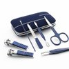 QURIPE 7pcs Manicure Set, Nail Clippers Kit, Stainless Steel Manicure Kit, Nail Clipping Tools Portable Travel Grooming Kit, The Best Gift with Luxurious Case (Blue)