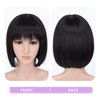 HSPJHTM Black Bob Wigs,10" Short Bob Wigs with Bangs, Straight Bob Wigs for Women, Synthetic Short Bob Wigs Heat Resistant Fiber Wigs for Daily Party Cosplay (Free Wig Cap)