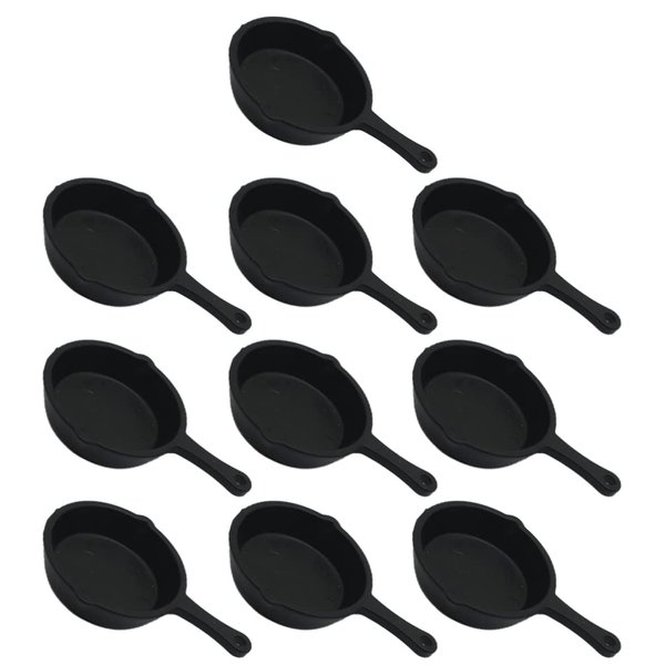 Sewroro 10pcs Miniature Pans Doll House Kitchen Small Frying Pan Miniature Skillet Simulation Cooking Pan Models Mini House Accessories Decoration