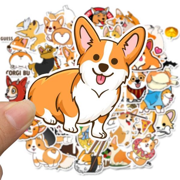 Welsh Corgi Pembroke Dog Stickers Decals 50Pcs Cute Fancy Pets Dogs Animal Accessories Waterproof Stickers for Laptop,Guitar,Water Bottles Stickers for Kids Teens (Welsh Corgi Dog)