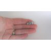 Generic Set of 2 small white stone gray crystal metal hair barrette clip for fine thin