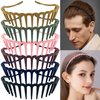 LAPOHI 6 PCS Zig Zag Headbands for Women and Girls Shark Teeth Plastic Hair Band 90s Non Slip Comb Spike Clear Headband