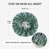 ZIMASILK 100% Mulberry Silk Bonnet for Women Hair Care, Double Layered, Silk Hair Wrap for Sleeping with Elastic Stay On (1Pc, Greyish Green+Ivory)