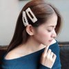 Numblartd 2Pcs Women Artificial Pearl Alloy Barrettes Hairgrip BB Hair Clips Pins - Fashion Simple Sweet Side Clamp Hairpin Hair Accessories for Wedding Bridal (Drop - Gold)
