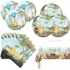 41Pcs Winnie Birthday Decorations, 20 Plates, 20 Napkins and 1 Tablecover for Pooh Bear Birthday Party Supplies Theme Party Decorations
