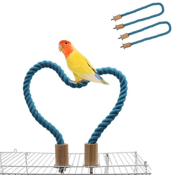2 Pack Bird Rope Perch, Bird Rope Swing Perch, Bird Cage Stand Pole Accessories, Bird Standing Climbing Toy for Parrot Parakeet Budgies Cockatiels Lovebirds (39.37"/100 cm)
