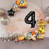 Construction 4th Birthday Party Decorations, 9pcs Construction Birthday Number Foil Balloon for Construction Trucks 4th Birthday Construction Theme Party Supplies (4th)