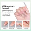 C&Y Nail Natural Sculpted Square XX long Box of 250 Gel Acrylic Nail Tips,10 Sizes for Full Cover Nail Extension Home DIY Nail Salon