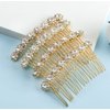 HLLMX 2 PCS 8-Flower Hairpin Combs Crystal Rhinestone Bridal Hair Pins Hair Clips Alloy Pearl Rhinestone Side Hair Combs Crystal Hair Pins Decorative Hair Combs for Bride Bridesmaids