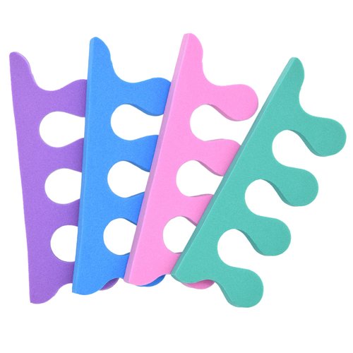PrettyClaw Toe Separators Pedicure Toe Spacers Toenail Divider Soft Foam Toe Separators for Nail Polish - 4 Colors 24 pieces (12 pairs) (Pink, Purple, Green, Blue)