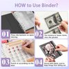 100 Envelopes Money Saving Challenge Binder, A5 Budget Binder with 25 pcs Cash Envelopes, 3 pcs Reusable Laminated Trackers Saving $5050, $500, $10000, Money Organizer,Cherry Blossom Butterflies