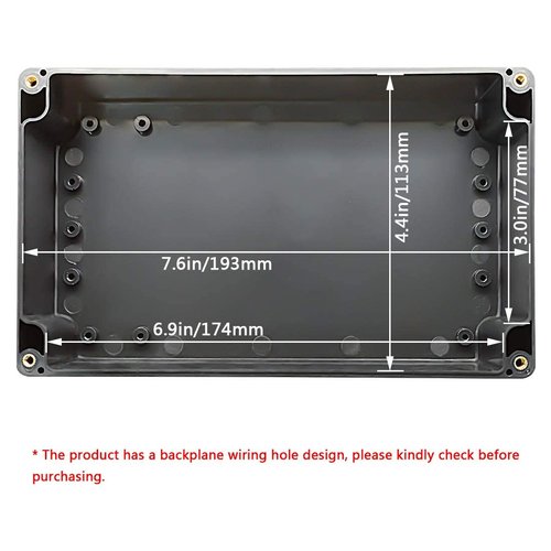 LeMotech Project Box ABS Plastic IP65 Waterproof Dustproof Electrical Junction Box Outdoor Enclosure for Electronics Black 7.87 x 4.72 x 2.95 inch (200 x 120 x 75 mm)