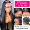 Subella 12A HD Lace Front Wigs Human Hair Pre Plucked Hairline with Baby Hair 180 Density 13x4 Brazilian Straight Human Hair Wigs for Black Women Natural Black Color (14inch)