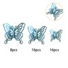 40 PCS Lively 3D Butterfly Cupcake Toppers Mixed Size Hollow Art Butterfly Cake Topper Decorations for Baby Shower Wedding Anniversary Kids Birthday Party Supplies Sky Blue