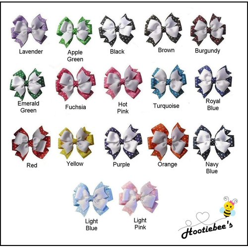 Swiss Dots Toddler Hair Bow Set (17 Colors)