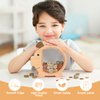 Summidate Wooden Piggy Bank for Kids, Cute Money Box for Boys and Girls, Unbreakable Wood Coin Bank, Creative Saving Money Jar Personalized Gifts for Child Birthday Gift & Decor