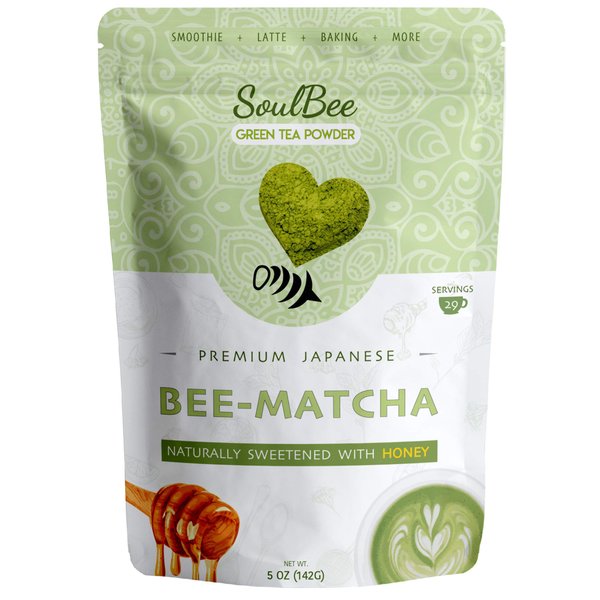 SoulBee MATCHA HONEY Culinary Japanese Green Tea Powder - Enjoy all Natural source of Energy & Focus Booster. Packed With Antioxidants - Non-GMO, Gluten Free, Dairy Free, Kosher - Superfood Powder…