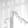 PearAge Beaded Triangle Sheer Valance Curtains for Living Room,Rod Pocket Farmhouse Window Valance, Bead Trim Tassel Voile Sheer Curtain Valance for Bedroom Bathroom Cafe 51x24 Inches (Ivory) 1PC