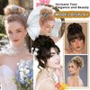 MORICA 1PCS Messy Hair Bun Hair Scrunchies Extension Curly Wavy Messy Synthetic Chignon for Women (1-6#(Dark Brown))