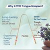 100% Pure Brass Tongue Scraper Eco-Friendly Pouch for Adults and Kids - Durable Tongue cleaner - Tough Scraper Oral Care & Hygiene-Unique design-ATTRI.