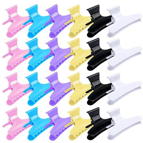 ANBALA Butterfly Hair Clips, Hair Claw Clips Clamps for Women, Large Hair Clips for Medium Thickness Fine Hair, 24 Pack 4 X6 Colors