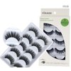 Vôsaidi False Eyelashes, Handmade Luxurious Fake Lashes, Natural Long Black, 5 Pairs with Glue (F850)