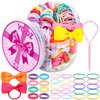 YGDZ Baby Hair Ties, Elastic Hair Ties for Toddler, 300PCS Rubber Bands for Hair, 150PCS Small Hair Ties, 100PCS Kids Hair Bands for Thin Hair, 20PCS Baby Hair Bow, Hair Accessories for Girls, Baby
